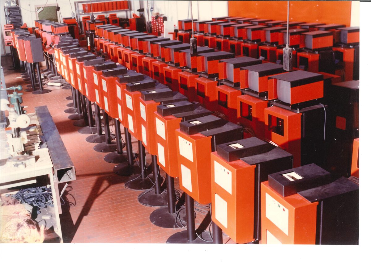 Rows of Ages terminals ready for shipment in the factory